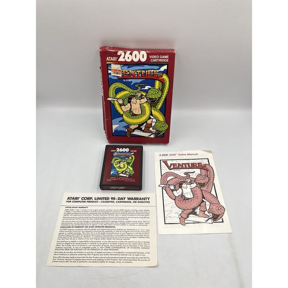 Venture ~ Complete In Box ~ Atari 2600 ~ Game Cartridge ~ Red Label - Picture 2 of 11